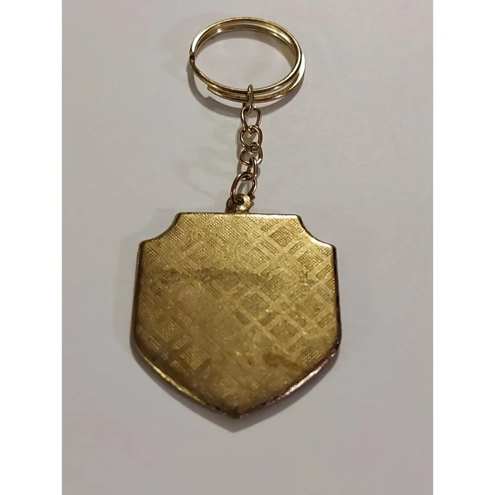 Gold Tone Metal United States Deputy Sheriffs Association Shield Badge Keychain